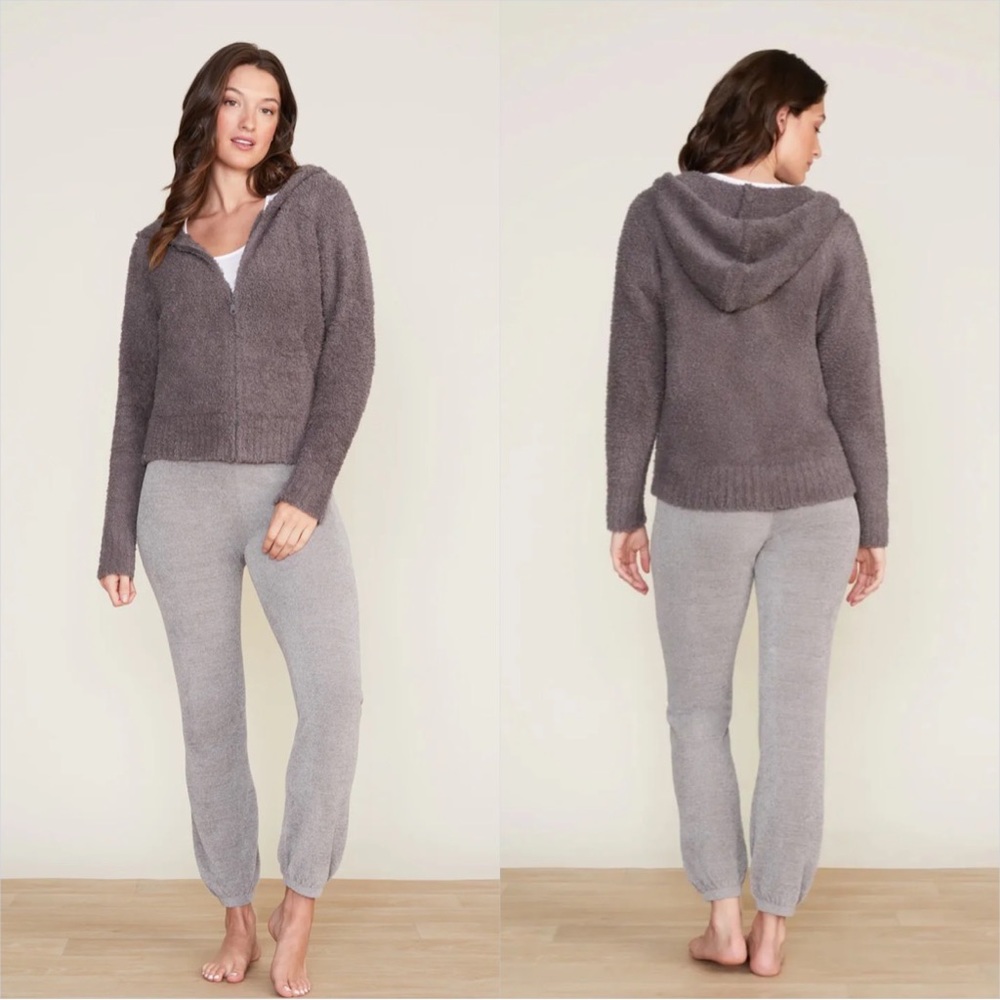 Barefoot Dreams • cozychic relaxed zip up hoodie charcoal gray sz XS